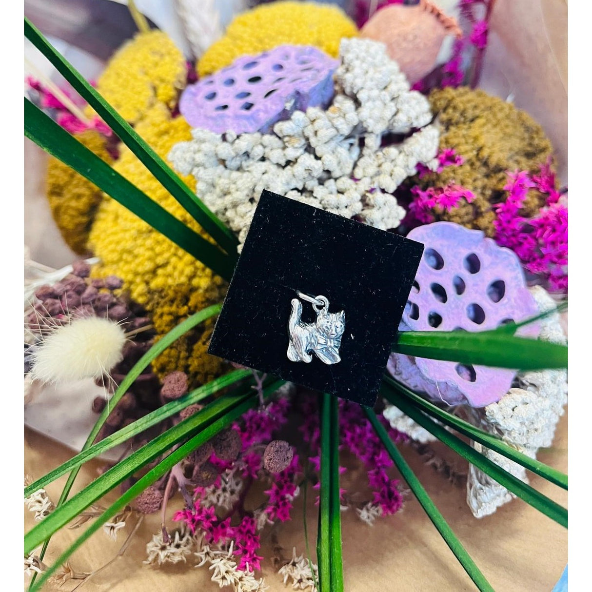 Pandantiv, Jolie Silver, Argint 925, Model Pisica Cu Fundita, 1.5 g, 1 x 1.3 cm - vivimall.ro