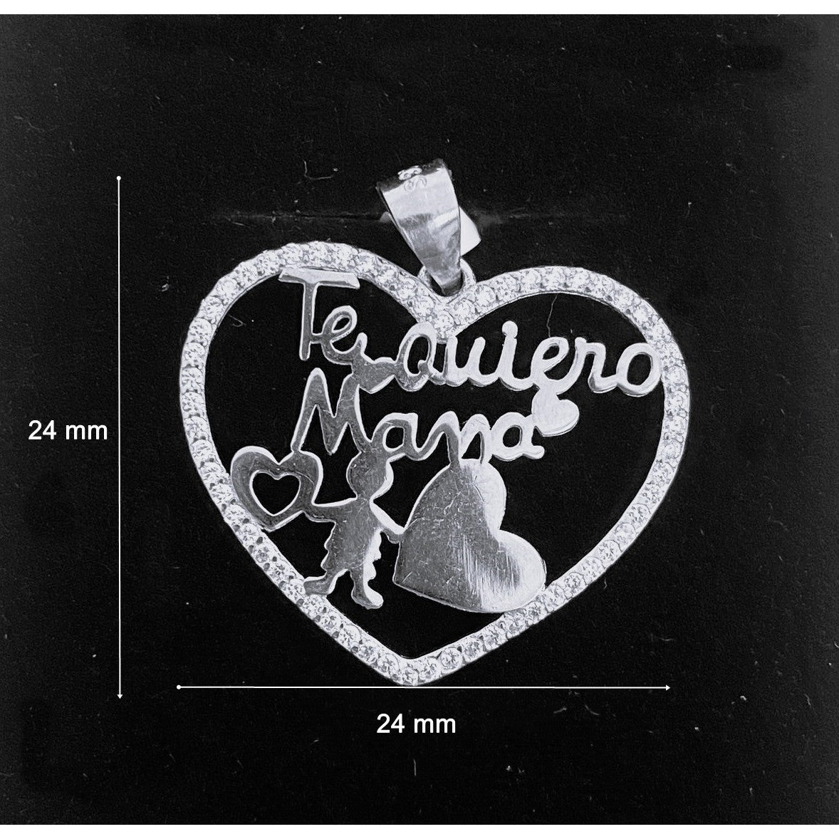 Pandantiv, Jolie Silver, Argint 925, Model Te Quiero Mama, 24 x 24 mm, 1.7 g - vivimall.ro