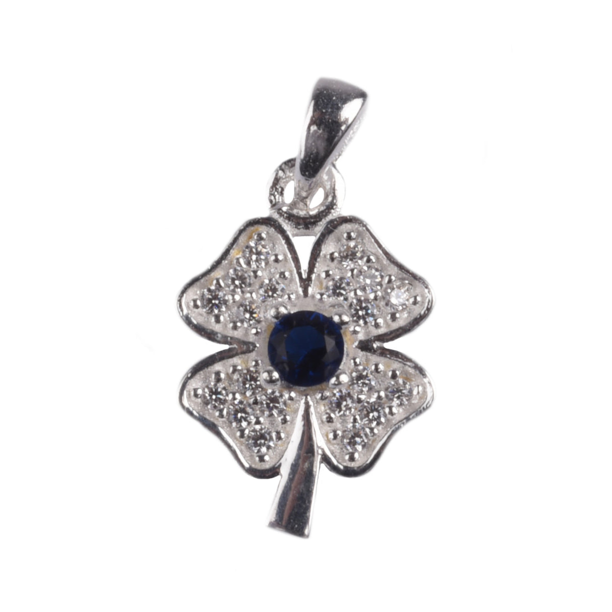 Pandantiv Trifoi cu Pietre, Argint 925, 1.7 x 1 cm - vivimall.ro