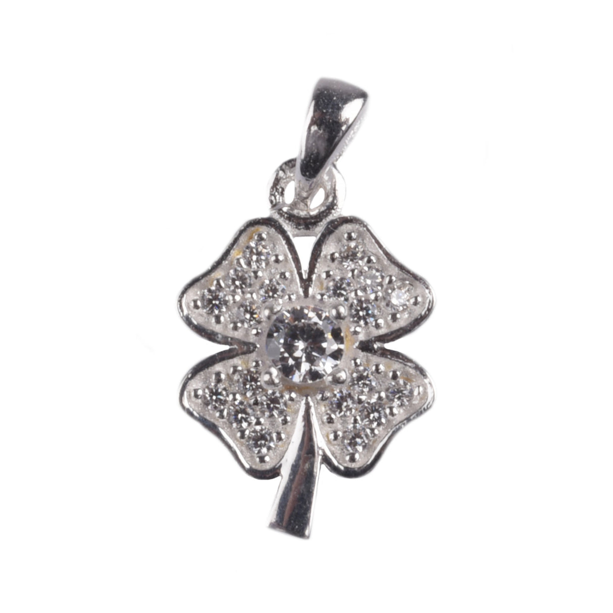 Pandantiv Trifoi cu Pietre, Argint 925, 1.7 x 1 cm - vivimall.ro