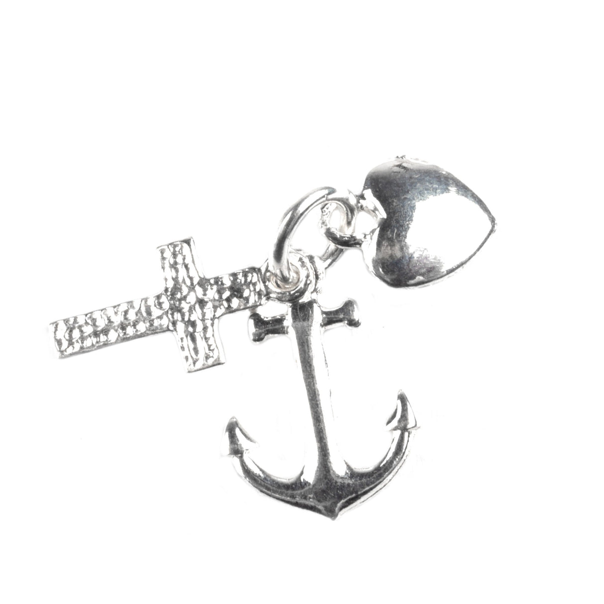 Pandantiv Triplu (Ancora, Cruce, Inima), Argint 925, 1.6 cm x 0.5 cm - vivimall.ro
