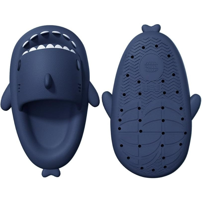 Papuci Tip Rechin, Flippy, Unisex, din Spuma EVA, Talpa Groasa Antiderapanta, Rezistenti la Uzura, Marime 36-37, Albastru Inchis - vivimall.ro