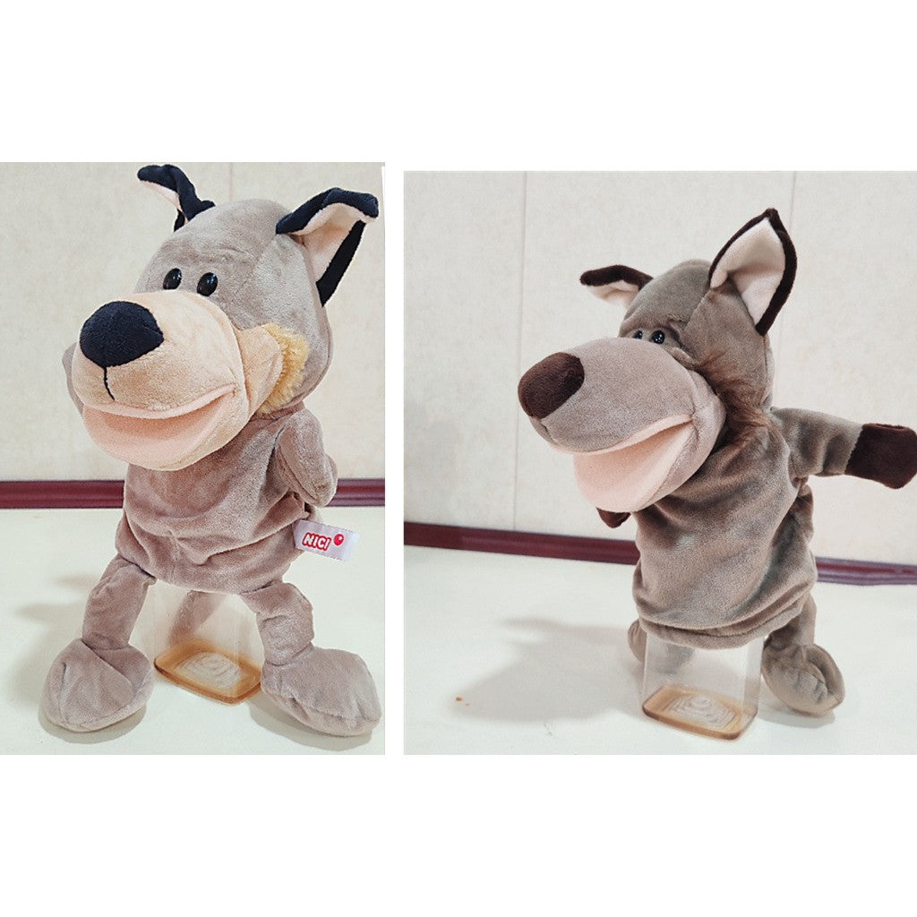 Papusa de Mana pentru Teatru de Papusi, Flippy, din Plus, 25 x 10 x 8 cm, Model Lup, Bej - vivimall.ro