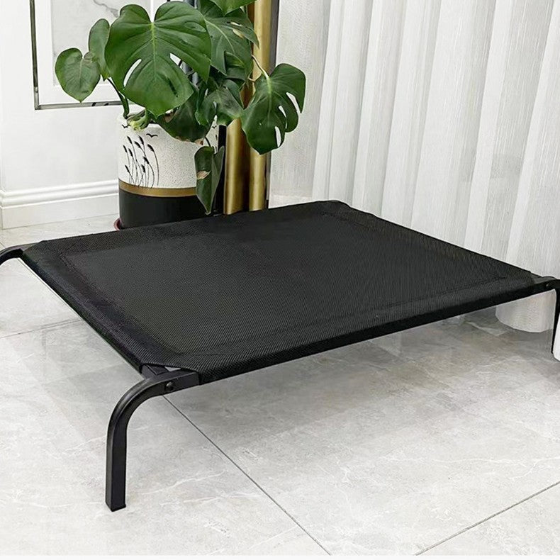 Pat pentru Animalele de Companie, Vivimall, din Plasa este Rezistent la Umiditate, Picioare de Otel, Respirabil, Marimea S 68 x 55 x 16 cm, Negru - vivimall.ro