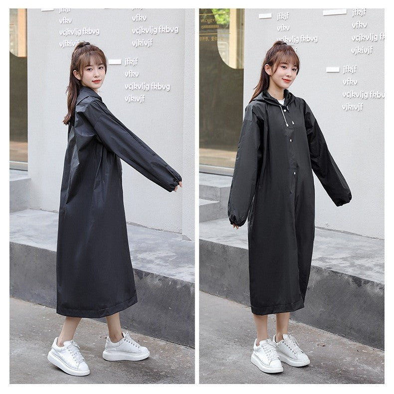 Pelerina de Ploaie, Vivimall, pentru Adulti 150-180 cm, din EVA, Impermeabila, Rezistenta la Vant, Inchidere cu Capse, 140 g, Negru - vivimall.ro