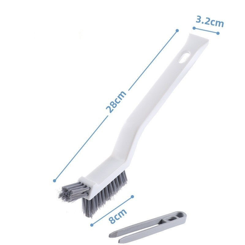 Perie 3in1 de Curatat Podele si Rosturi, Vivimall, Lungime Maner 28 cm, Peri din PP, Otel si Plastic, Cleste pentru Scame si Par Inclus, Alb - vivimall.ro