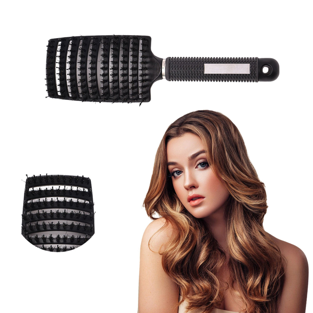 Baza ventilată a periei de păr curbate Flippy, design aerisit pentru uscare rapidă cu foenul