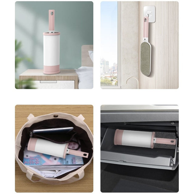 Perie Electrostatică, Pentru Curățarea Părului, Scamelor, De Pe Haine Și Tapițerii, 2 Fețe, Autocurățare, 31 x 8,5 cm, Roz - vivimall.ro