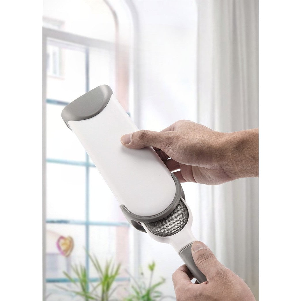 Perie Electrostatică, Pentru Curățarea Părului De Pe Haine Și Tapițerii, 2 Fețe, Autocurățare, 33 x 7,5 cm, Gri - vivimall.ro