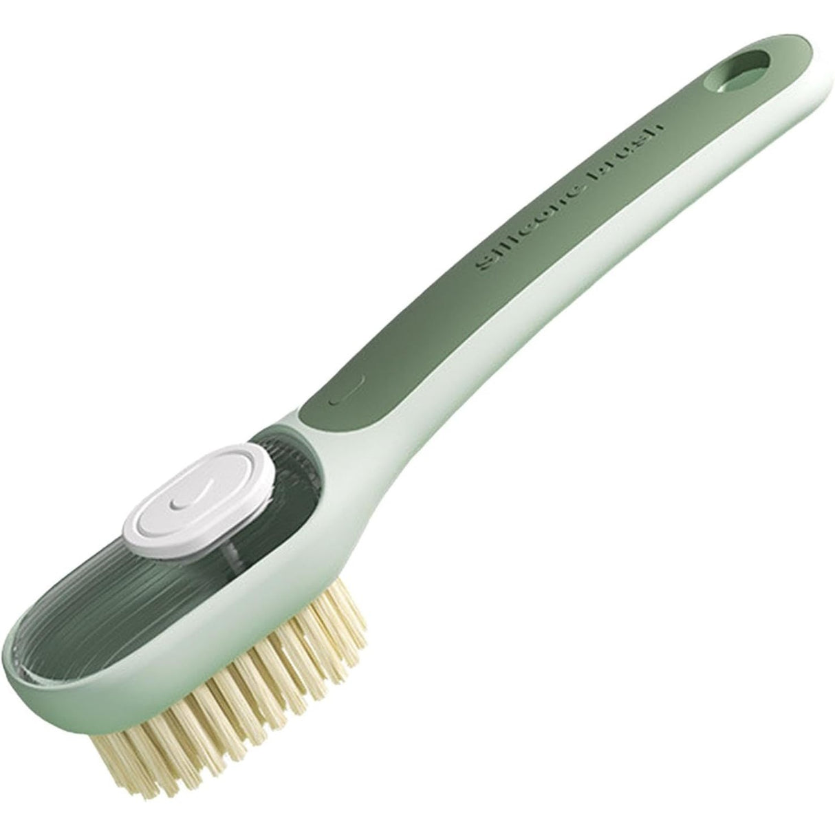 Perie Multifunctionala 2 in 1, Vivimall, Perie Densa/Perie din Piele de Caprioara, cu Recipient Lichid, Maner Lung, 20.1x 4.3 x 5 cm, Verde - vivimall.ro