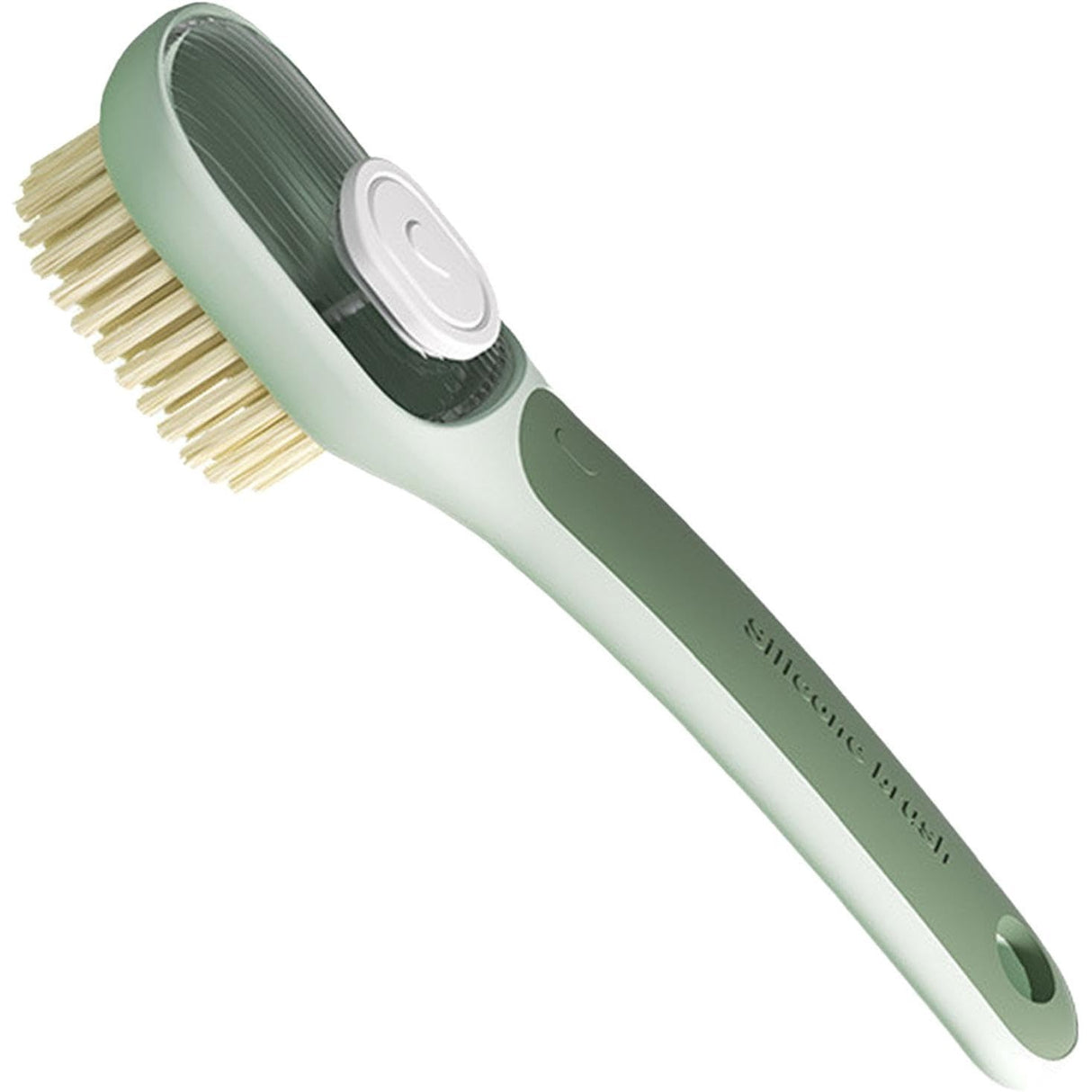 Perie Multifunctionala 2 in 1, Vivimall, Perie Densa/Perie din Piele de Caprioara, cu Recipient Lichid, Maner Lung, 20.1x 4.3 x 5 cm, Verde - vivimall.ro