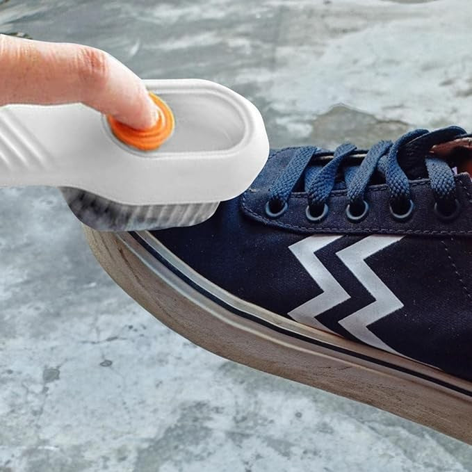 Perie pentru Curatare Incaltaminte cu Recipient pentru Detergent, Vivimall, Perie Multifunctionala pentru Incaltaminte si Lenjerie, cu Peri Moi, Fara Deteriorare, 17.3 x 4.5 x 6 cm, Culoare Alb - vivimall.ro