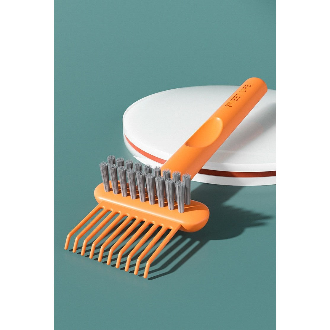 Perie pentru Curatarea Parului, Vivimall, din Plastic, 16 x 5 cm, Portocaliu - vivimall.ro
