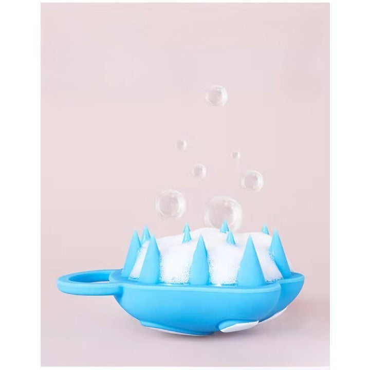 Perie pentru Masajul Scalpului, Perie pentru Sampon, Labuță de Pisică, Dimensiune 7x8 cm, Curatarea si Mentinerea Curata a Parului, Albastru - vivimall.ro