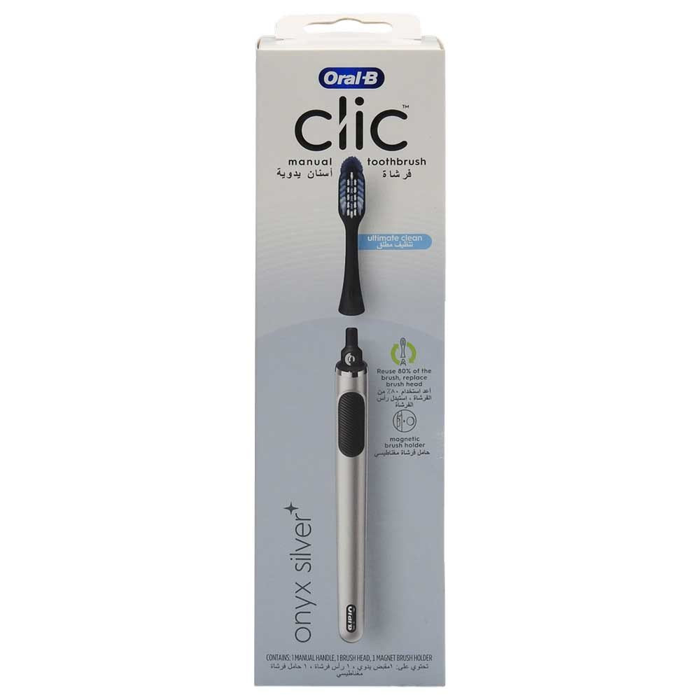 Fogkefe, Oral B, Clic Onyx Silver