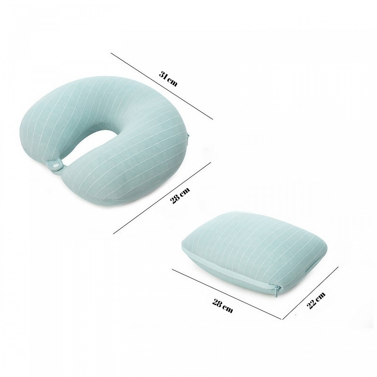 Perna de calatorie, Vivimall , 2 in 1, cu Particule de Spuma cu Memorie, Verde - vivimall.ro