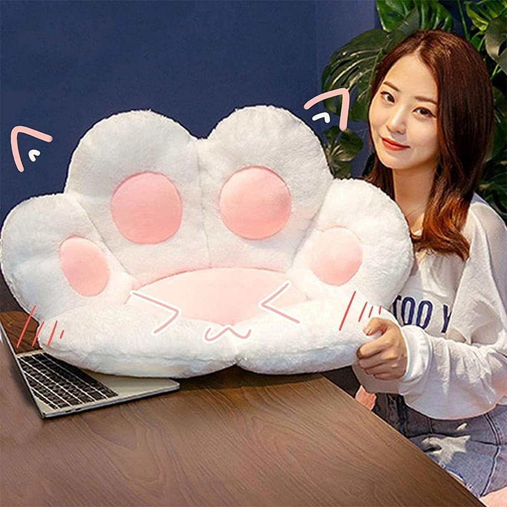 Perna Decorativa, Vivimall, Model Laba de Pisica, din Plus, pentru Scaun/Canapea/Podea, 80 x 70 cm, Alb - vivimall.ro