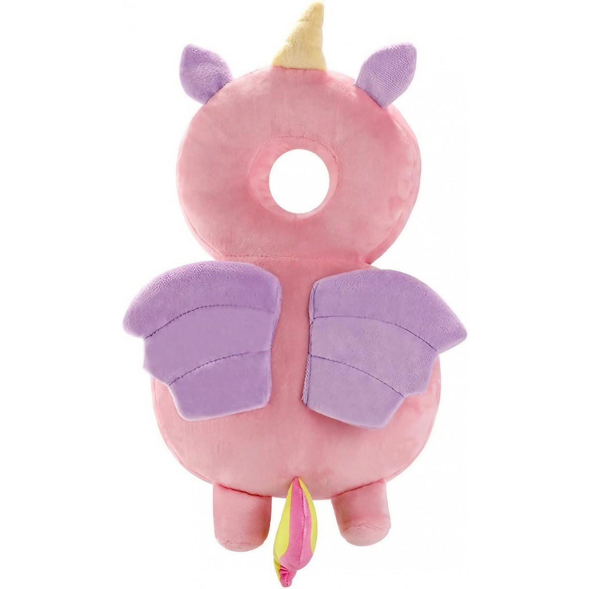 Perna tip Rucsac pentru Protectia Capului, Vivimall, Tetiera tip Unicorn, pentru Bebelusi, 33x6x19 cm, 180 g, Roz - vivimall.ro