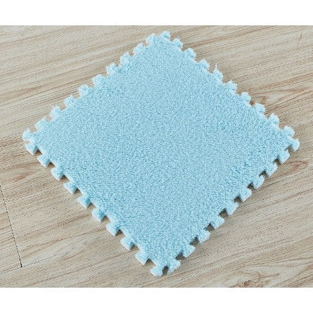 Set 10 Piese Covor tip Puzzle, Vivimall, Spuma EVA, Pufos, 30 x 30 x 1 cm, Baby Blue - vivimall.ro