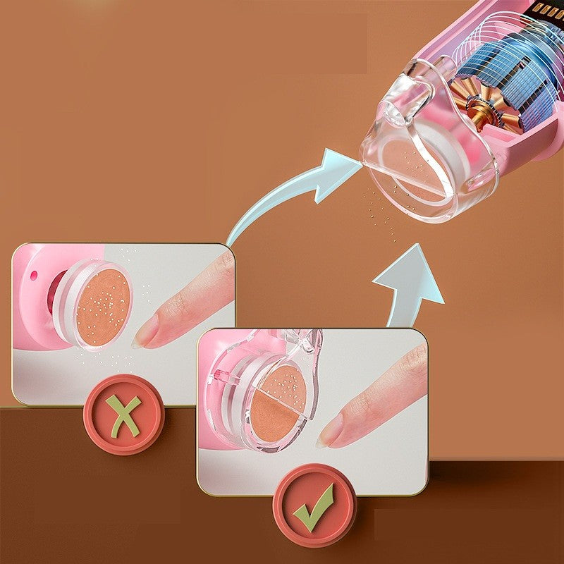 Pila Electrica, Vivimall, pentru Copii si Bebelusi, din ABS, 6 Accesorii, cu Lumina LED, 9.5 x 6 x 17 cm, Verde/Roz - vivimall.ro