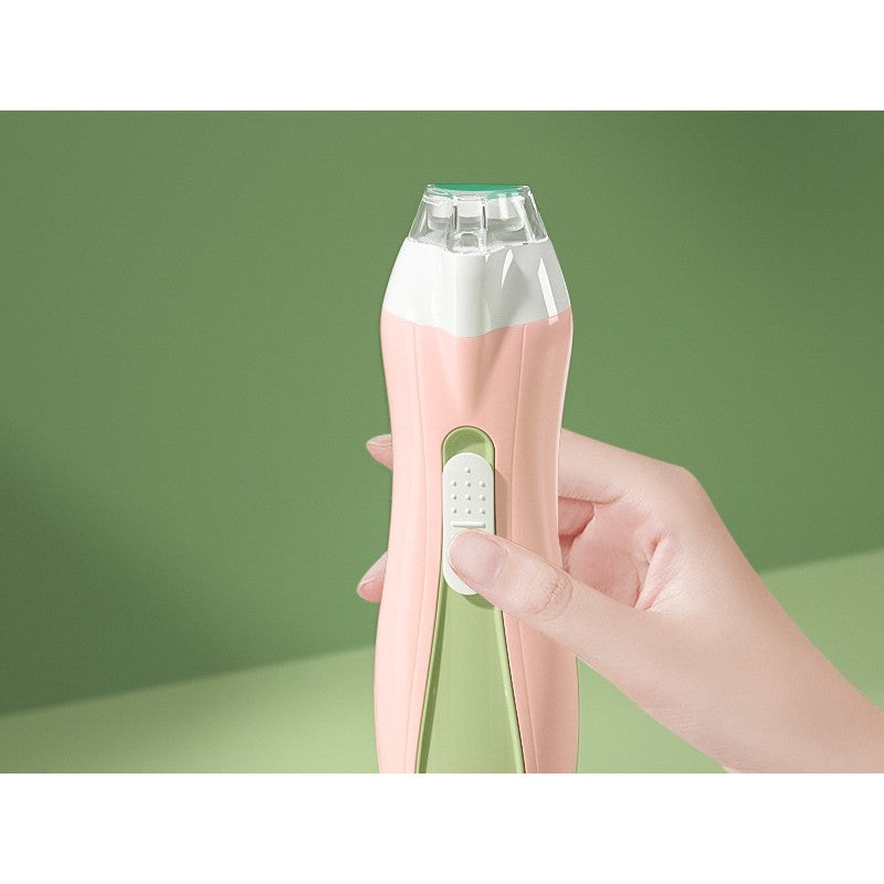 Pila Electrica, Vivimall, pentru Copii si Bebelusi, din ABS, 6 Accesorii, cu Lumina LED, 9.5 x 6 x 17 cm, Verde/Roz - vivimall.ro