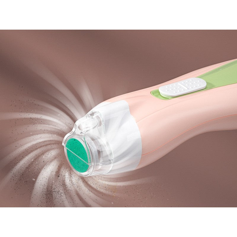 Pila Electrica, Vivimall, pentru Copii si Bebelusi, din ABS, 6 Accesorii, cu Lumina LED, 9.5 x 6 x 17 cm, Verde/Roz - vivimall.ro