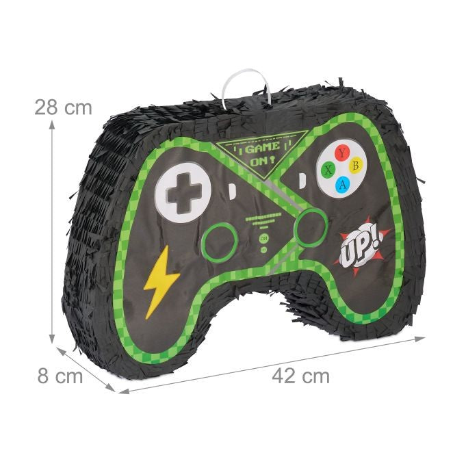 Pinata-Controler Gamepad pentru Petrecere, Flippy, din Hartie si Carton, Pinata pentru Petreceri, 42 x 28 x 8 cm, Negru - vivimall.ro