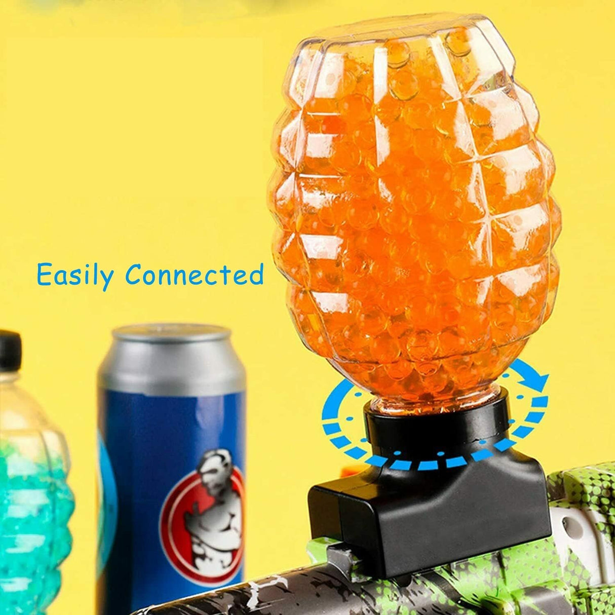 Munitie, Vivimall, 20.000 Bile Gel pentru pistoale de jucarie Gel Blaster, Sticla Ananas 10.5x6.5 mm, Albastru - vivimall.ro