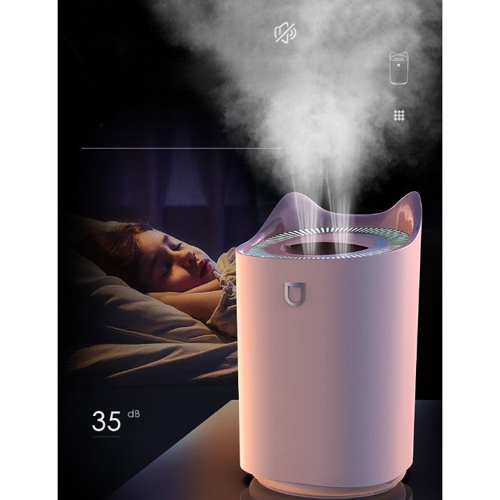 Umidificator cu duza dubla, Vivimall, de capacitate mare 3L, roz - vivimall.ro