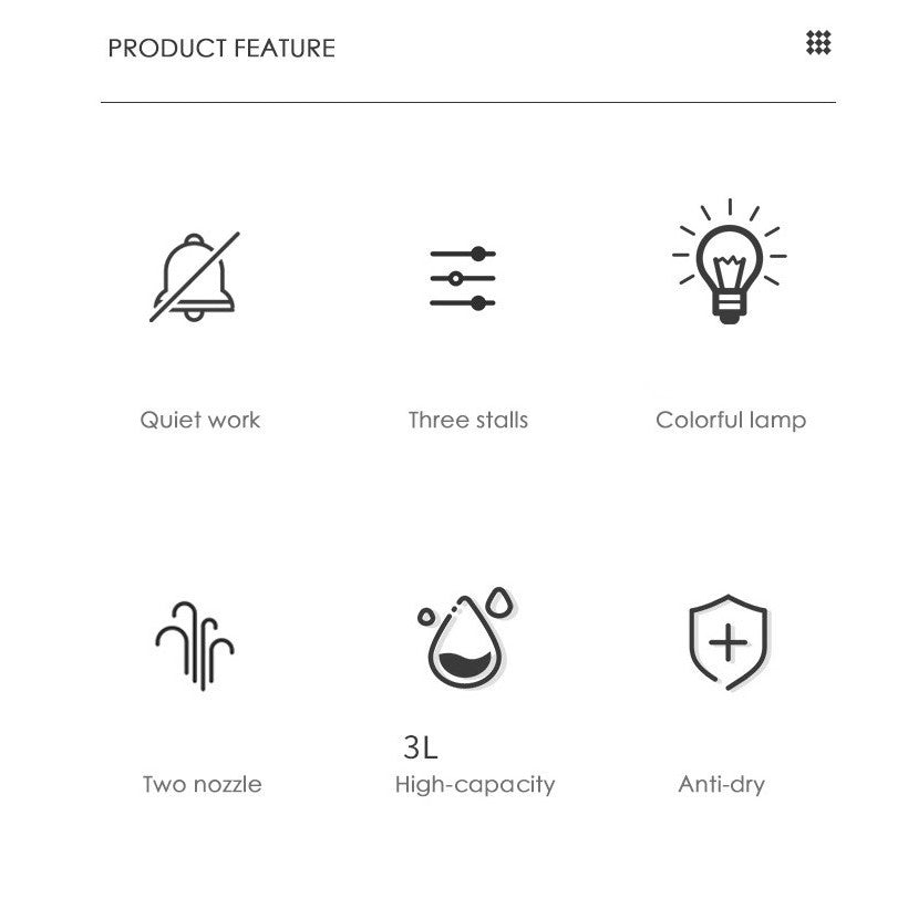 Umidificator cu duza dubla, Vivimall, de capacitate mare 3L, roz - vivimall.ro