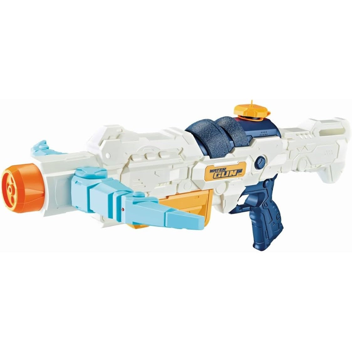 Pistol cu Apa, Vivimall, +6 Ani, Rezervor 700 ml, 4 Moduri de Stropire, din Plastic, 56 x 37 x 23 cm, Alb - vivimall.ro