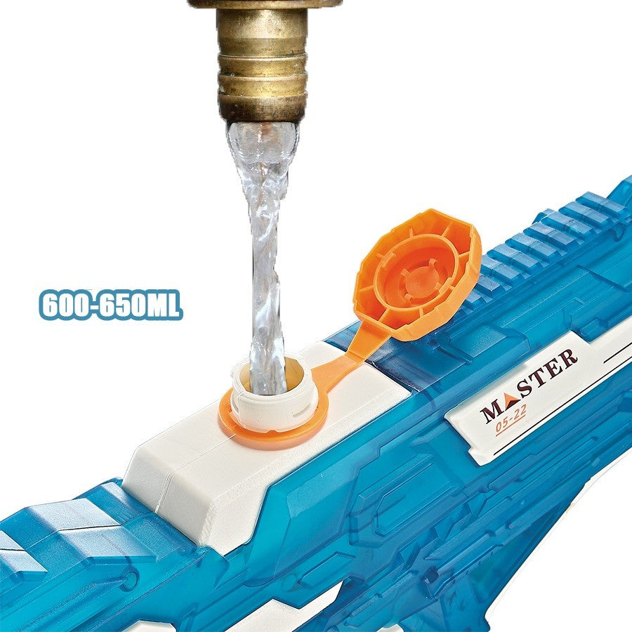 Pistol cu Apa Electric, Vivimall, +6 Ani, Rezervor 650 ml, Incarcare USB, din Plastic, 59 x 23 x 6 cm, Albastru - vivimall.ro