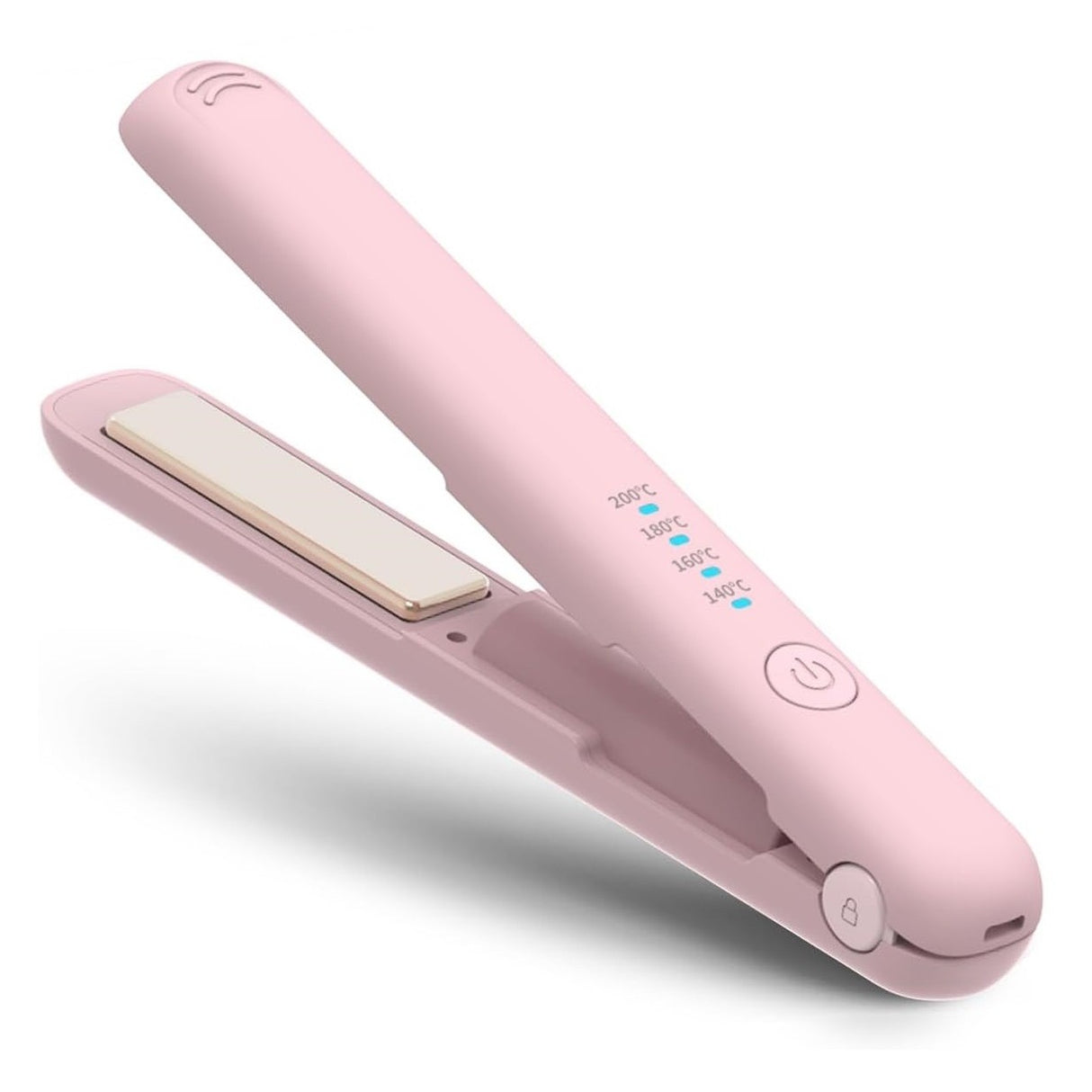 Placa de Par fara Fir, Vivimall, Adaptor Tip C, Tensiune 5V, Capacitate Baterie 3000 mAh, Indreptat, Ondulat, 4 Trepte de Temperatura, 21.8 x 3.1 x 3.4.1 cm, Roz - vivimall.ro