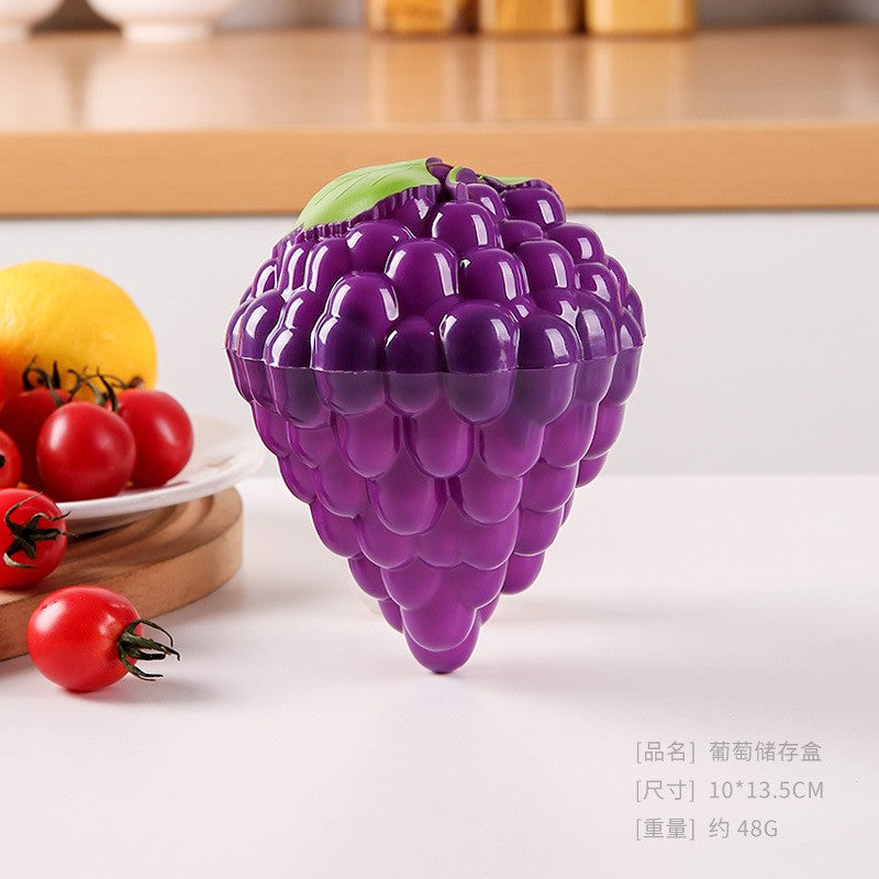 Cutie de depozitare si pastrare a alimentelor, Plastic, Vivimall, Model Strugure, 10x10x13.5 cm, Mov - vivimall.ro