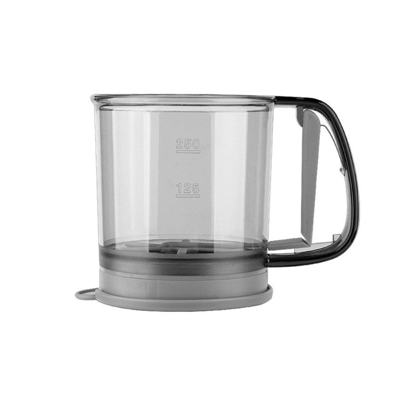 Sita Cernator Manual de Faina Portabila, Vivimall, din Plastic, cu Maner, Strat Dublu, 15 x 12 x 11 cm, Transparent Gri Inchis - vivimall.ro