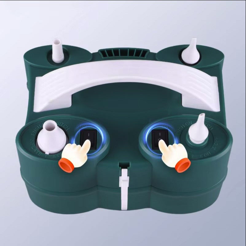 Pompa Electrica de Umflat Baloane, Vivimall, cu Doua Iesiri, Accesorii Incluse, 220V, Putere 600W, Accesorii petrecere, Verde - vivimall.ro