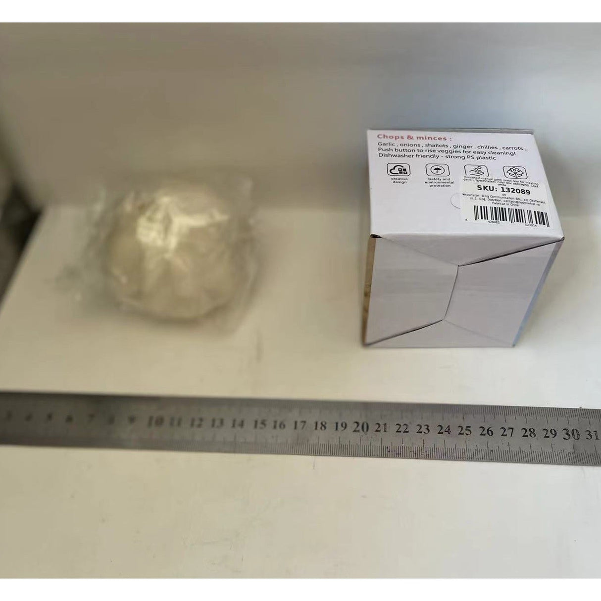 Presa Manuala pentru Usturoi, Vivimall, Model Usturoi, 7 x 7.5 cm, din Plastic, Alb - vivimall.ro