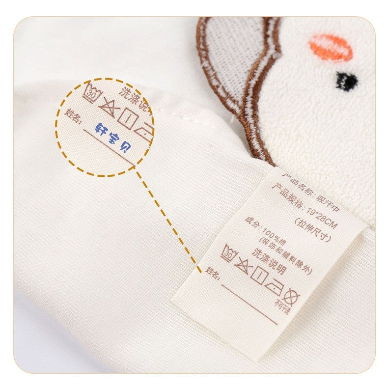 Prosop Absorbant, Vivimall, din Bumbac, pentru Bebelusi, 19x28 cm, Model Panda, Alb - vivimall.ro