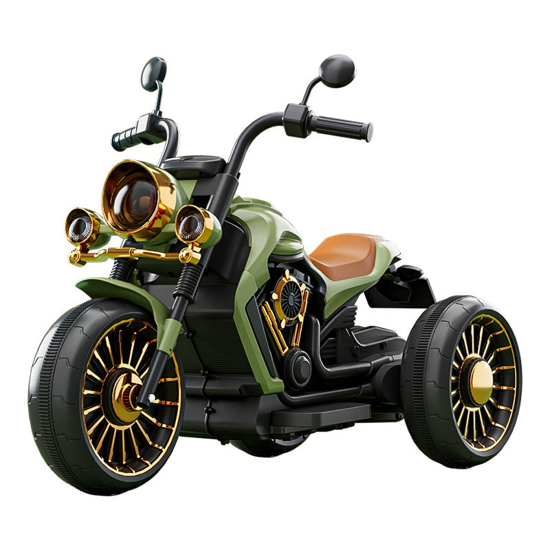 Motocicleta Electrica Vivimall, cu Acumulator, Telecomanda, Bluetooth, Sistem Anti-Rasturnare, Sistem de Lumini si Sunet, 1-8 Ani, 93 x 48 x 63 cm, Verde - vivimall.ro