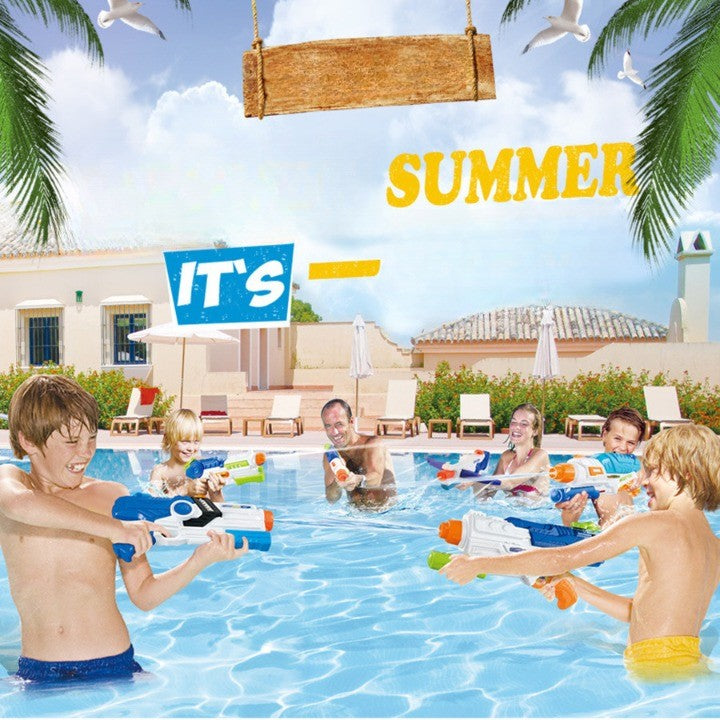 Pistol cu Apa pentru Copii, Rezervor, Pentru Piscina/Plaja, Vivimall, 6ani+, Albastru/Multicolor, 2000ML - vivimall.ro