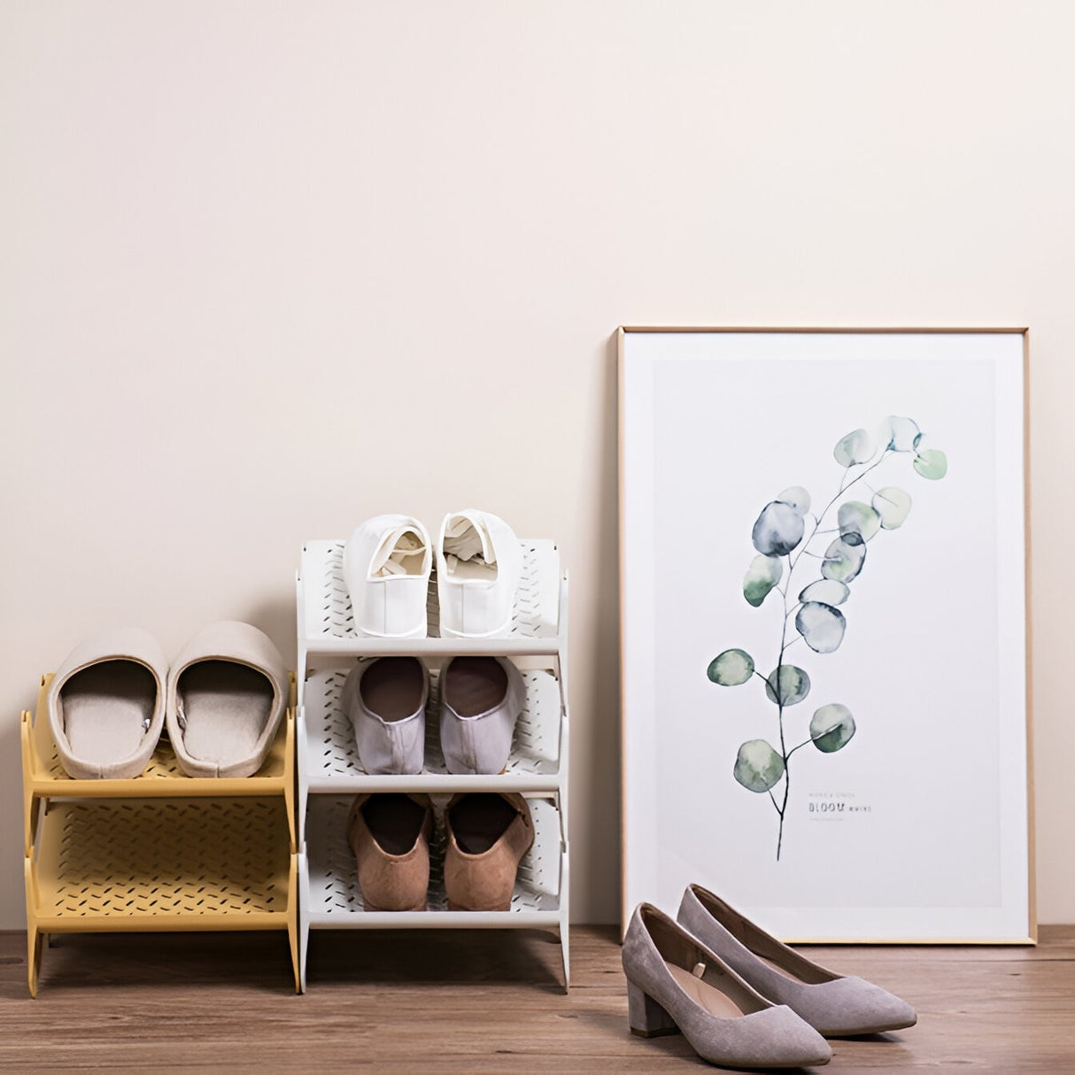 Suport pentru Pantofi, Vivimall, cu Doua Straturi, Organizator, Antiderapant și Durabil, 26x24.8x16 cm, Maro - vivimall.ro