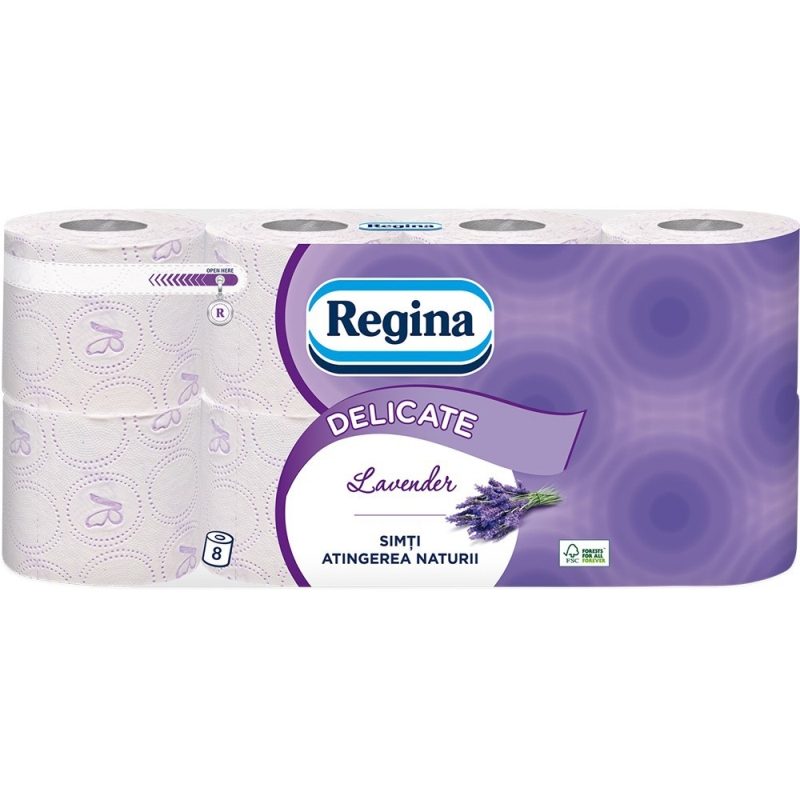 Hartie Igienica, REGINA, Lavanda, Set 8 Role, 3 Straturi - vivimall.ro