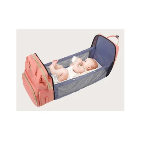 Rucsac Cu Patut Pliabil Roz Pudra | MamiNest 1 - vivimall.ro