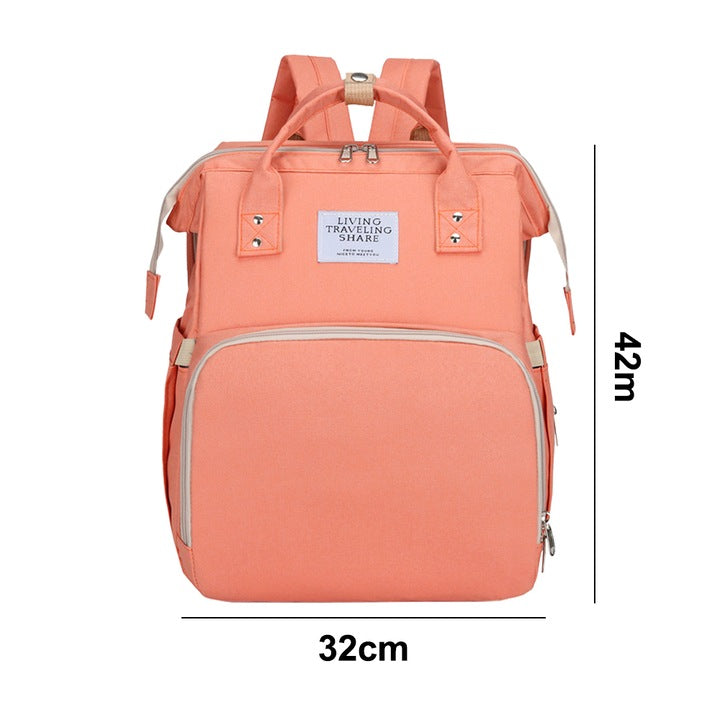 Rucsac Cu Patut Pliabil Roz Pudra | MamiNest 1 - vivimall.ro