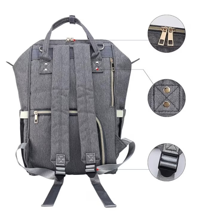Rucsac Pentru Mamici Gri Inchis | MommyBag 3 - vivimall.ro