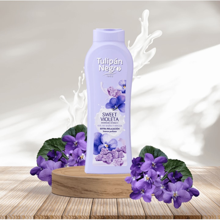 Gel de duș Tulipán Negro Sweet Violeta, 650 ml - vivimall.ro