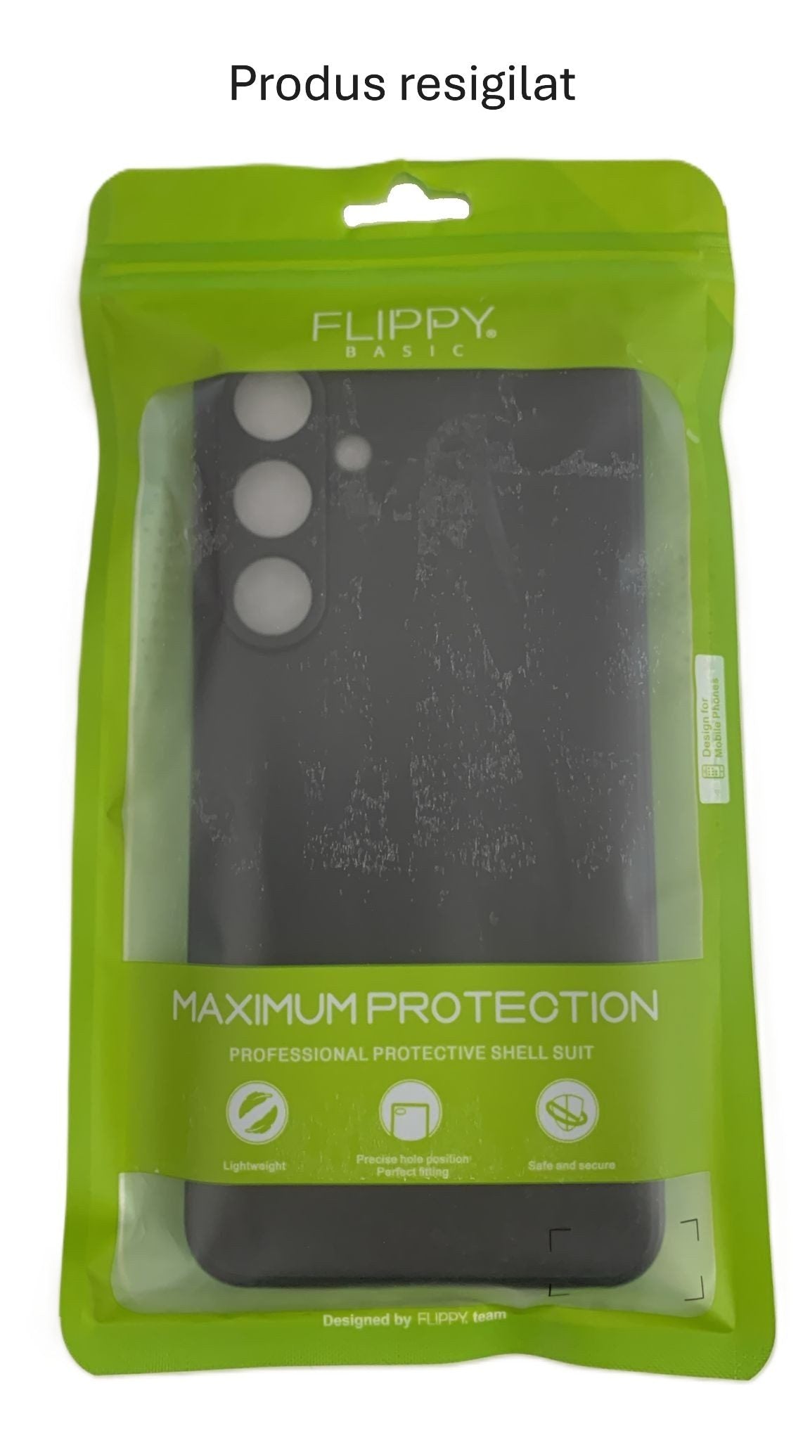 Husă TPU Matte Flippy pentru Samsung Galaxy S24 FE, vedere frontală, culoare neagră