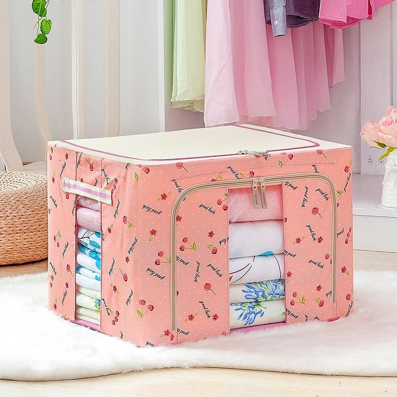 Cutie De Depozitare, Pliabilă, Cu Fermoar, Textil, Cadru Metalic, Suport Bază Stabil, Din Plastic - vivimall.ro