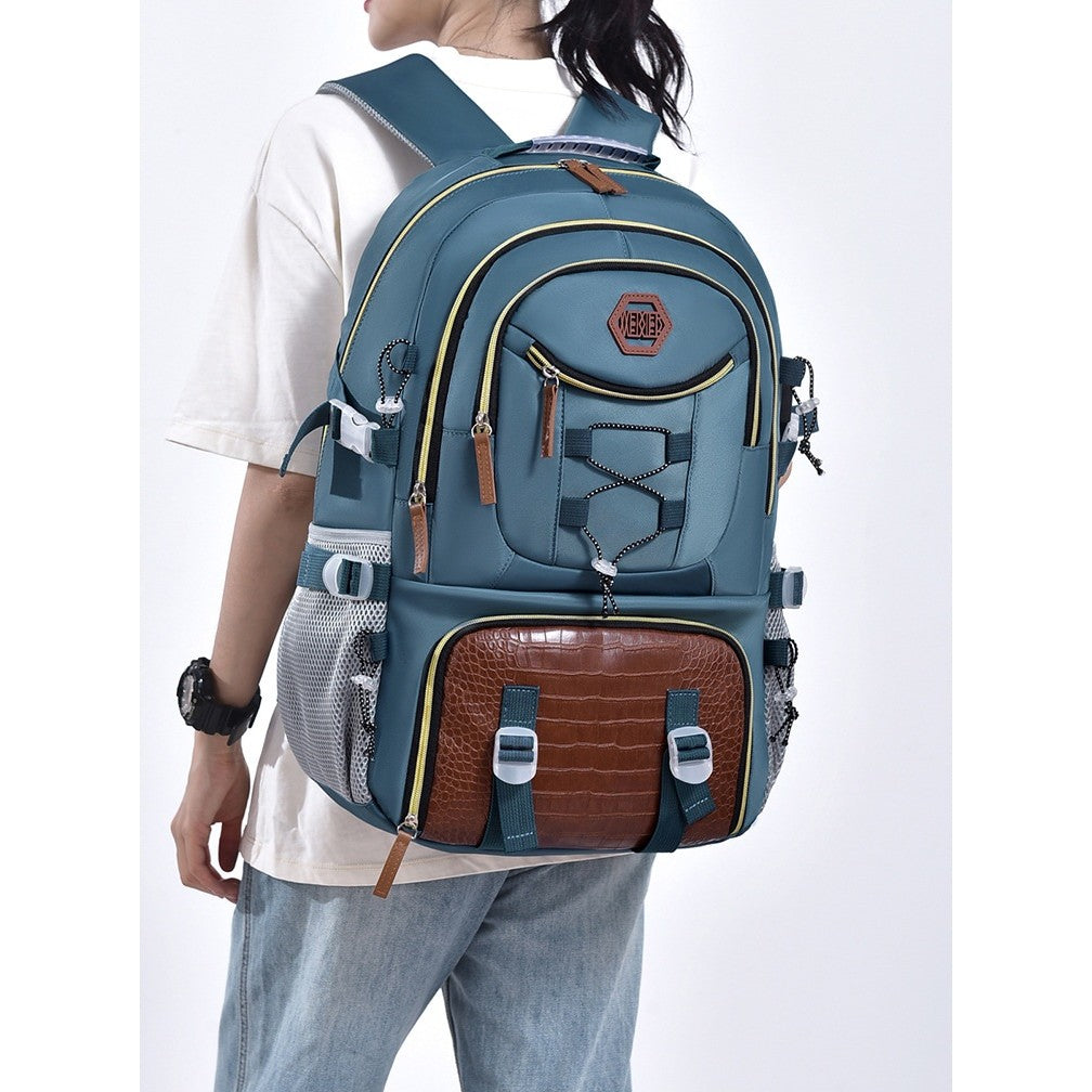 Rucsac Multifunctional pentru Calatorie, Vivimall, pentru Alpinism, Voiaj, Drumetii, din Panza Oxford, 34x16x52 cm, Albastru Marin - vivimall.ro