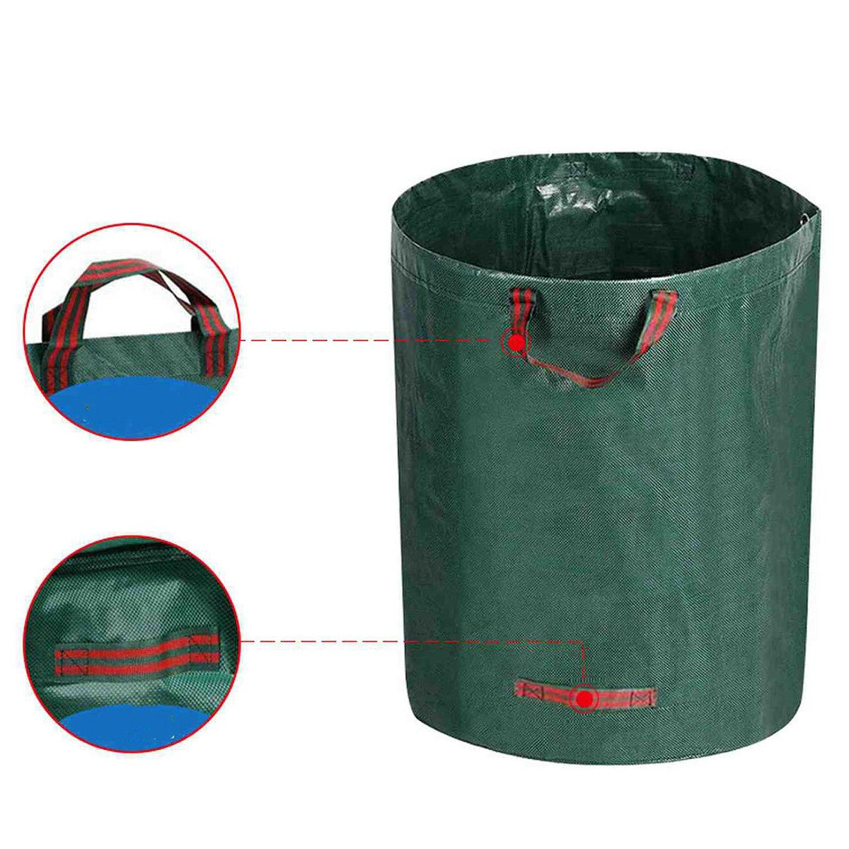Sac de Colectare a Frunzelor, Vivimall, Cos Sac pentru Gradina, Sac de Depozitare a Frunzelor, 45 x 38 cm, 60 l, Verde - vivimall.ro